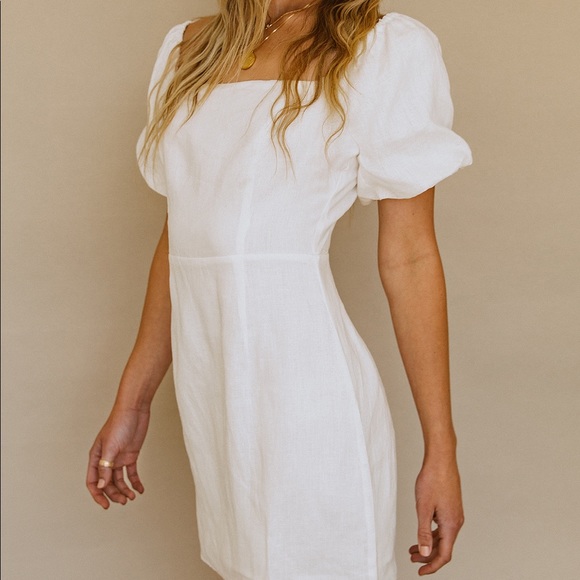 Catalina Island Linen Dress - White - Picture 3 of 6